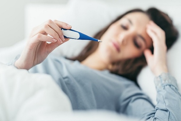 Khi cổ tưng cung nóng, nhiệt độ cơ thể cũng tăng lên